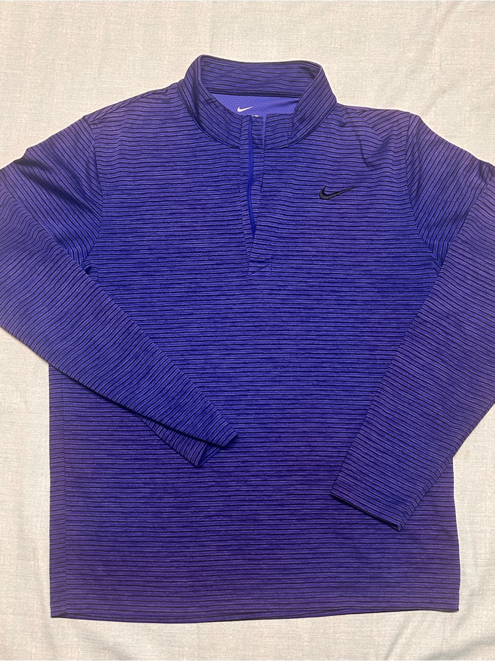 Nike Striped Dri-FIT Quarter Zip Golf Shirt Size Medium